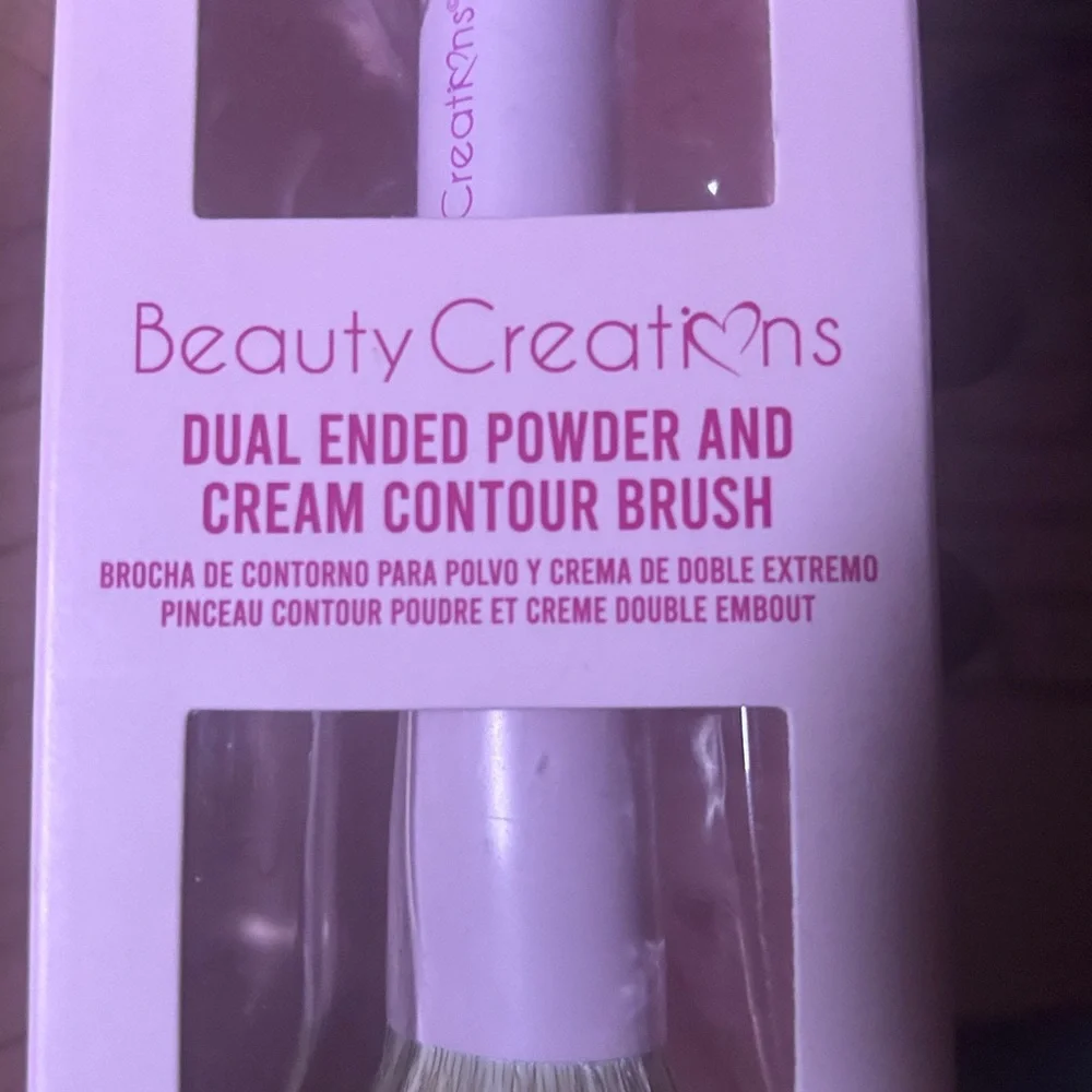 Beauty Creations Dual-Ended Angled Contour & Powder Brush - Pale Pink Travel